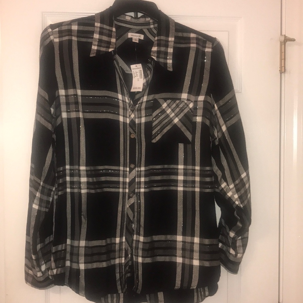 DRESSBARN size 1X button front shirt NWT